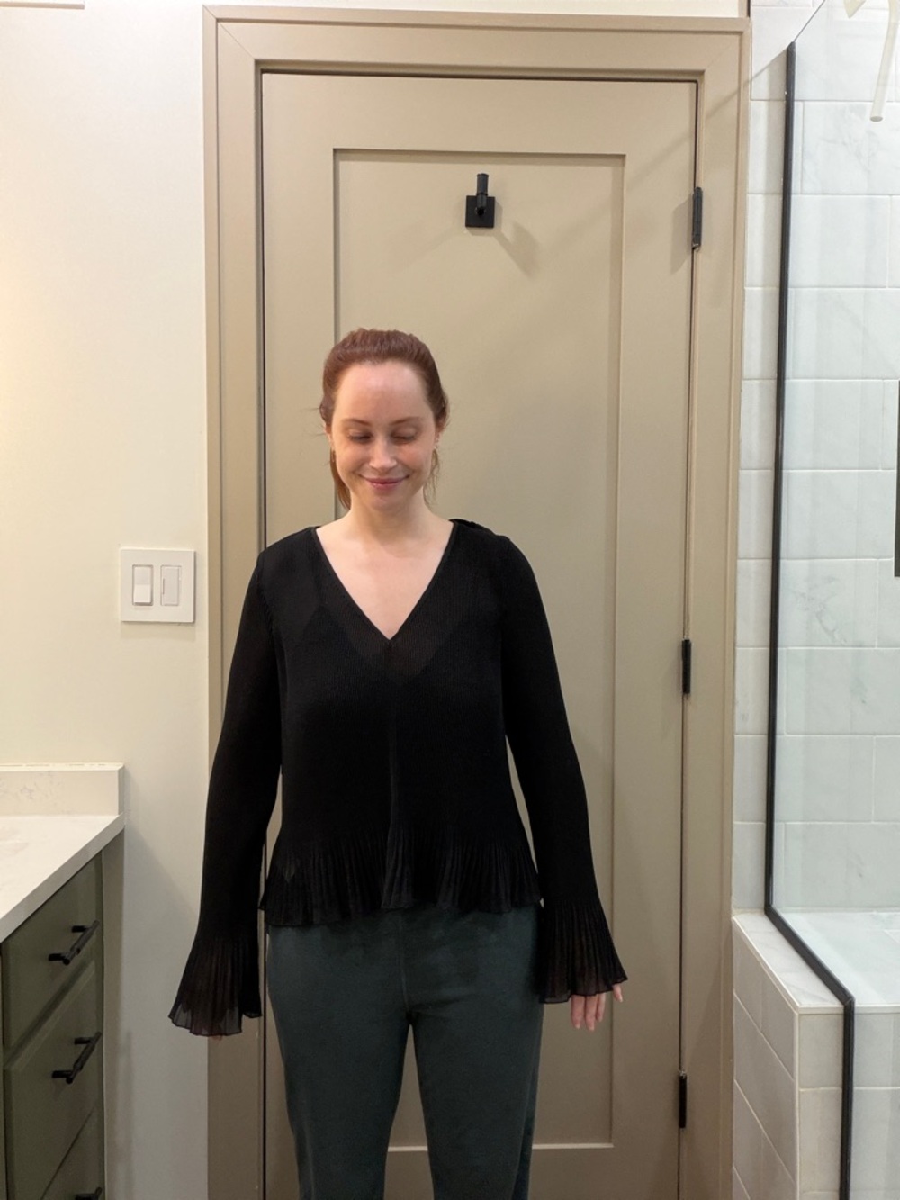 Madewell Pleated Flare Sleeve Blouse - S